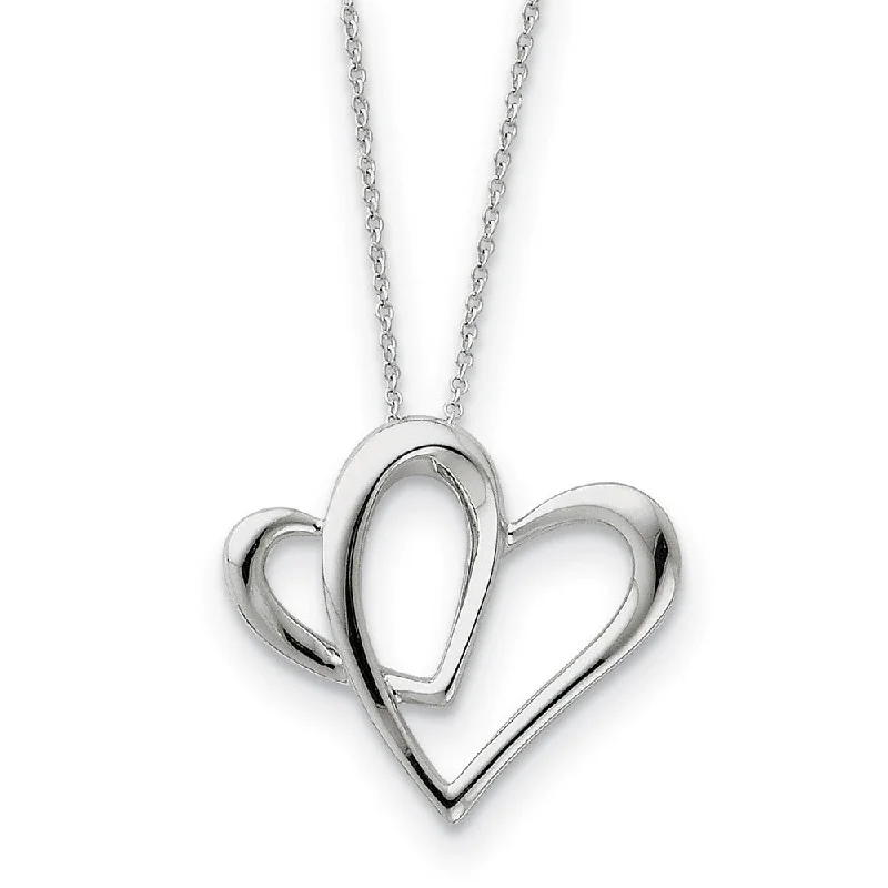 Elegant Silver Necklace for Formal Occasions-Rhodium Plated Sterling Silver Mom, Always A Part of My Heart Necklace