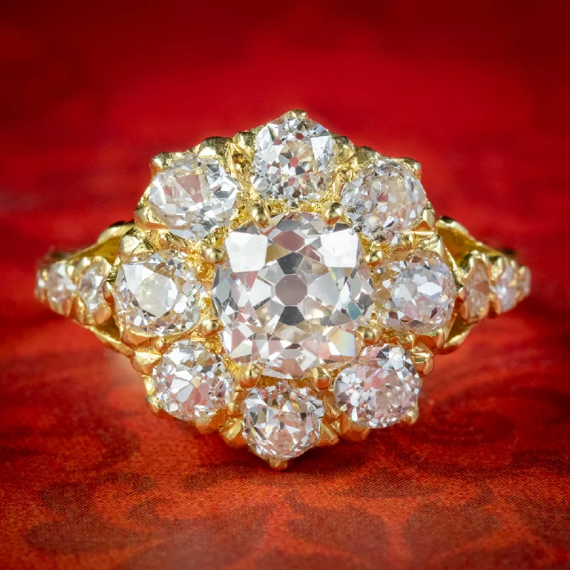 Unique Wedding Ring for Him and Her-Victorian Style Diamond Cluster Ring 3.50ct Of Diamond