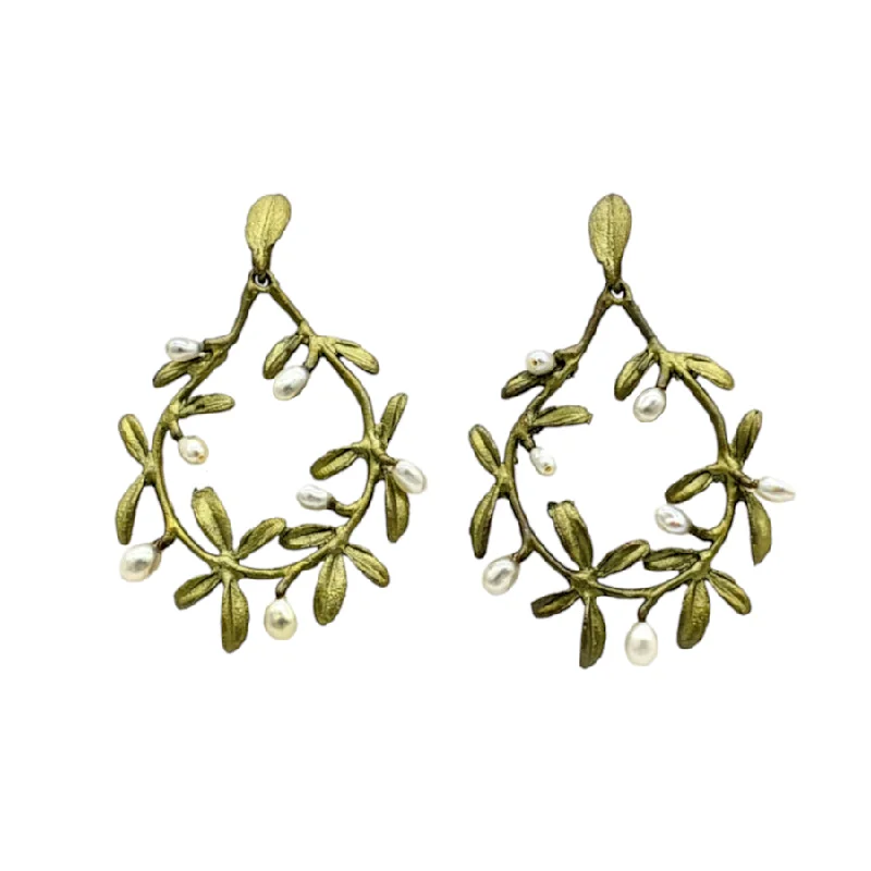 Luxury Silver Earrings for Women-Garden Vine Loop Earrings