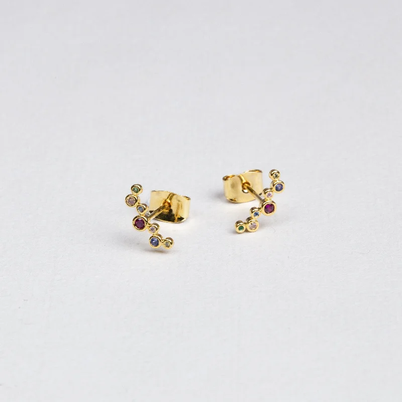 Modern Earrings for Women-Multicolour Bubbly Stud Earrings