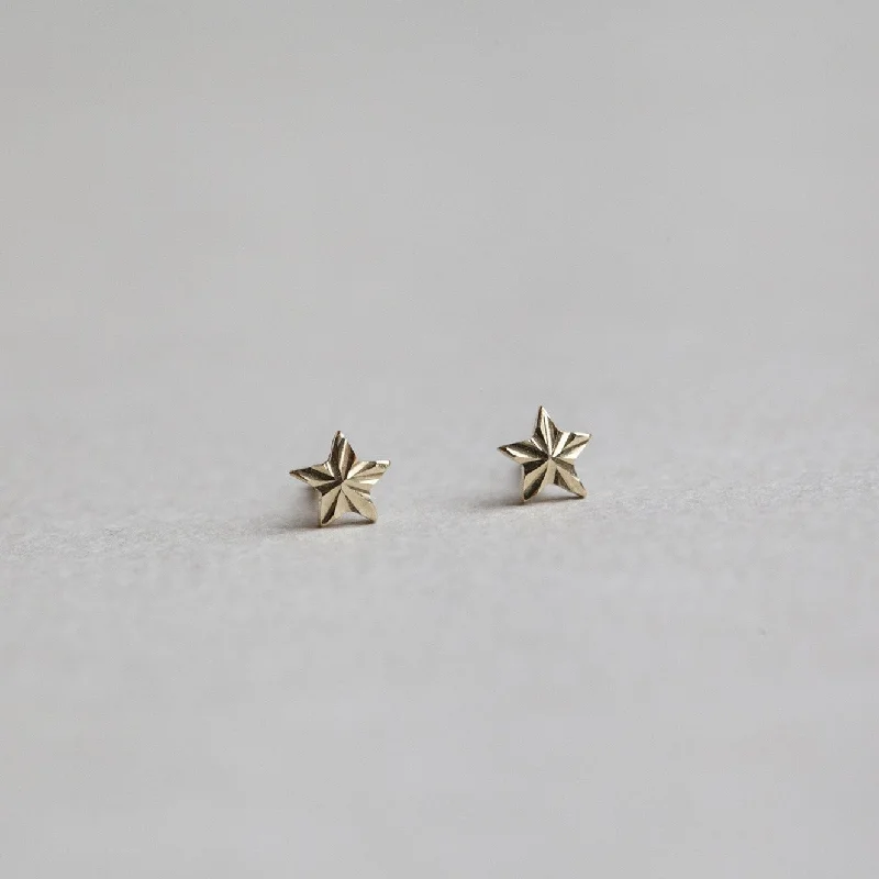 Glamorous Earrings for Night Life-Gold Micro Star Stud Earrings