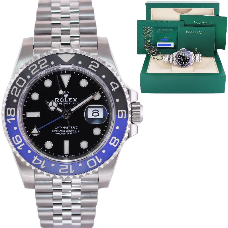 Custom Watches with Engraved Messages-2020 NEW Papers Rolex GMT Master Batman Blue Jubilee Ceramic 126710 Watch Box