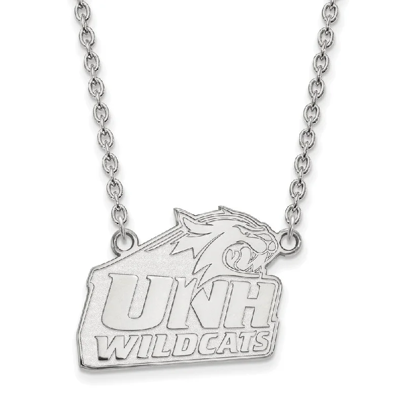 Custom Necklace for Special Celebrations-Sterling Silver U of New Hampshire Large Pendant Necklace