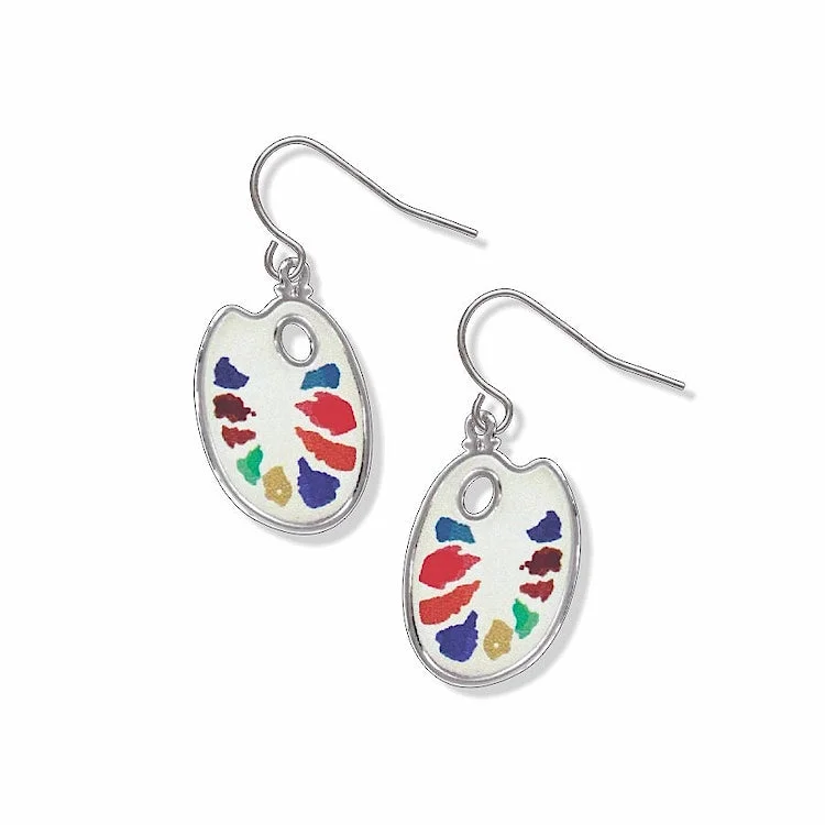 Unique Earrings for Special Occasions-Watercolor Palette Earrings