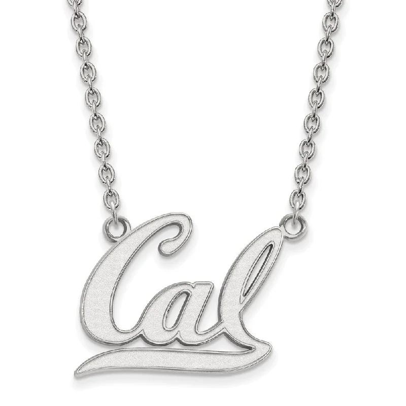 Simple Bead Necklace for Casual Looks-Sterling Silver California Berkeley Large 'Cal' Pendant Necklace