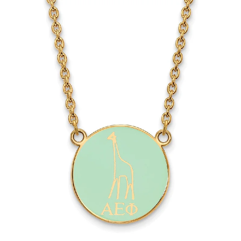 Stylish Pendant Necklace for Trendy Looks-14K Plated Silver Alpha Epsilon Phi Small Enamel Necklace