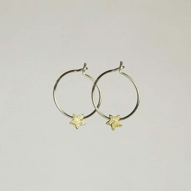 Beautiful Stud Earrings for Women-Star Bead Hoop Earrings