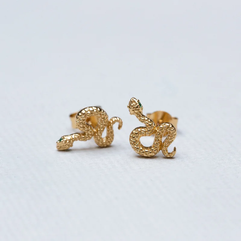 Unique Stud Earrings for Casual Outfits-Snake Stud Earrings