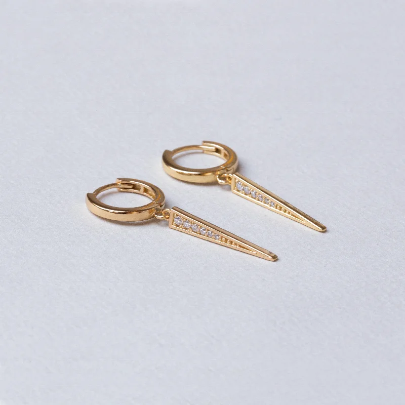 Chunky Earrings for Fashion-Sparkling Spike Hoop Earrings