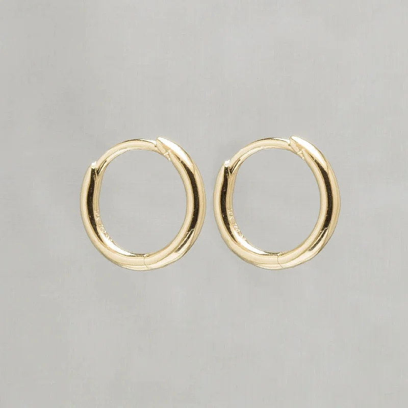 Cute Earrings for Everyday Wear-Gold and Silver Plain Round Hoop Earrings