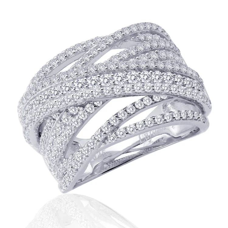 Trendy Gold Ring for Fashion-Pave Glam Anniversary Band