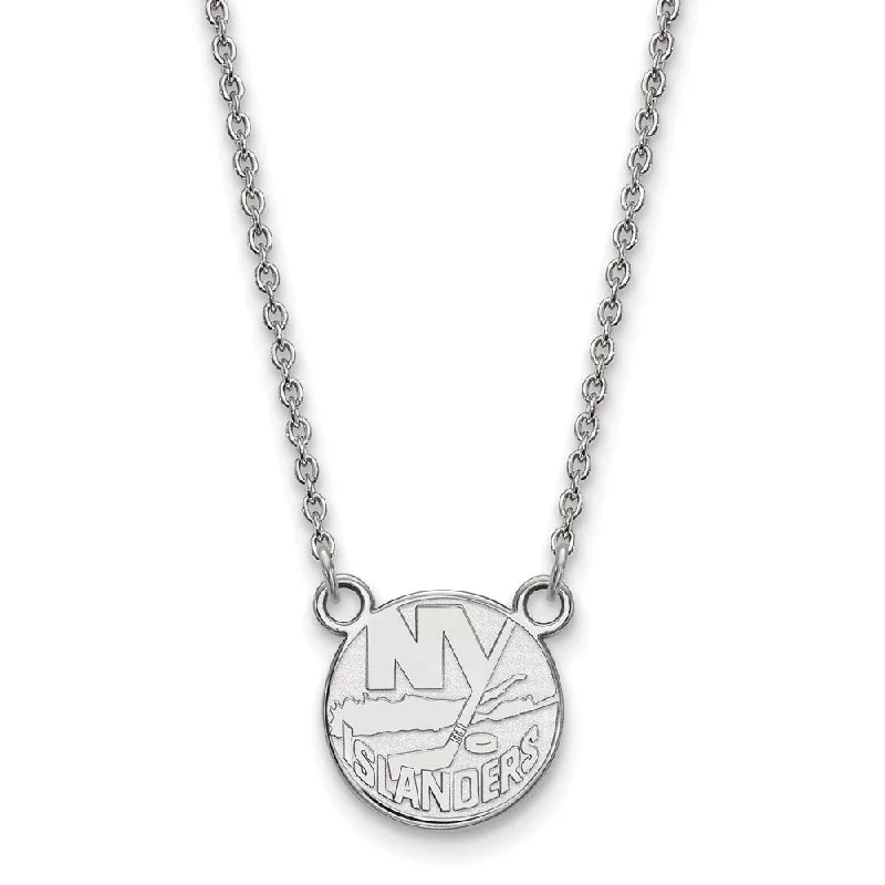 Chunky Necklace for Daytime Look-Sterling Silver NHL New York Islanders Small Necklace, 18 In