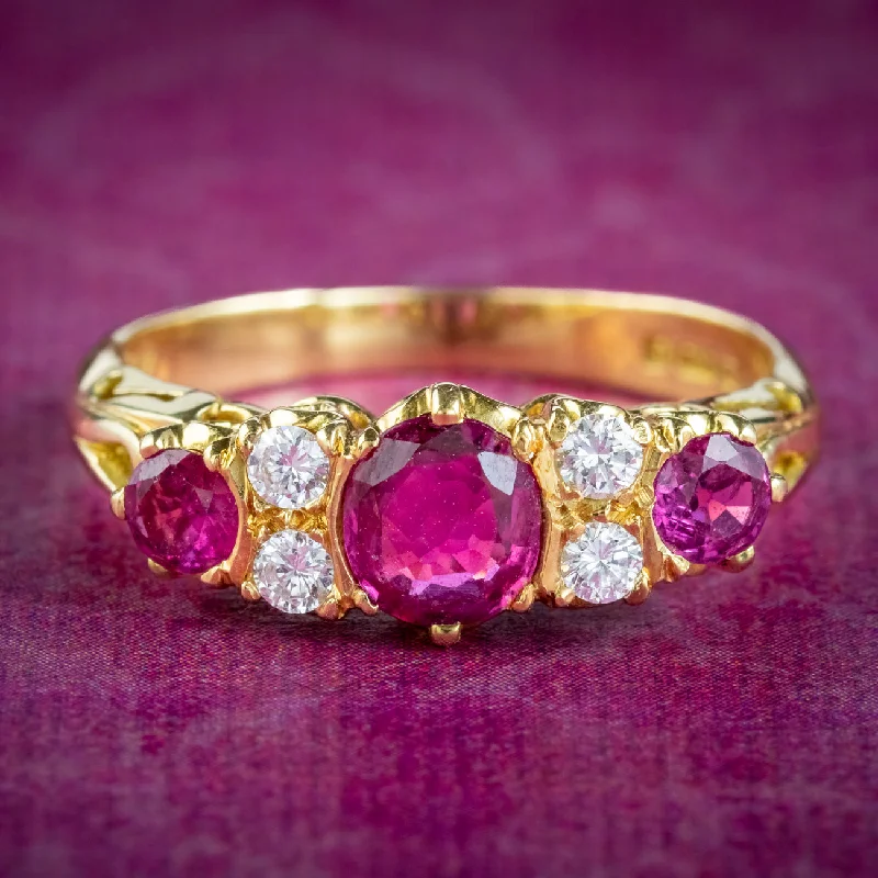 Luxury Ruby Ring for Women-Vintage Ruby Diamond Ring 1.2ct Ruby Dated 1989 With Cert