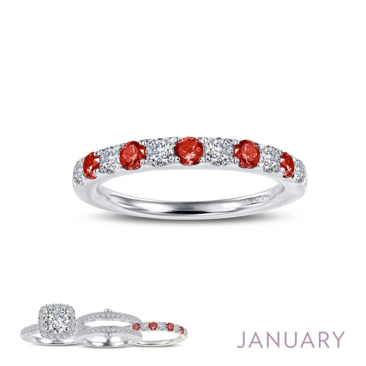 Silver Men’s Ring with Design-January Birthstone Ring