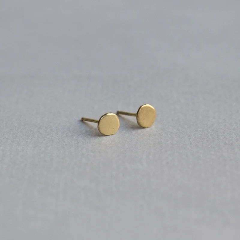 Gold Earrings for Formal Occasions-Large Xilitla Disc Stud Earrings