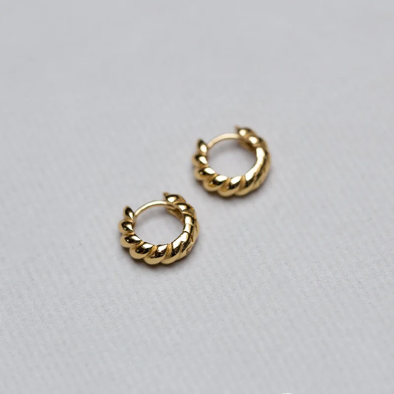 Small Hoop Earrings for Daily Wear-Twist & Shout Chunky Huggie Earrings