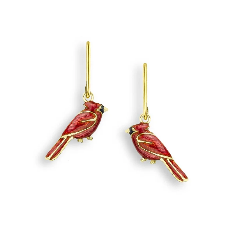 Gold Plated Drop Earrings-Polished finish on back, Suedette Pouch