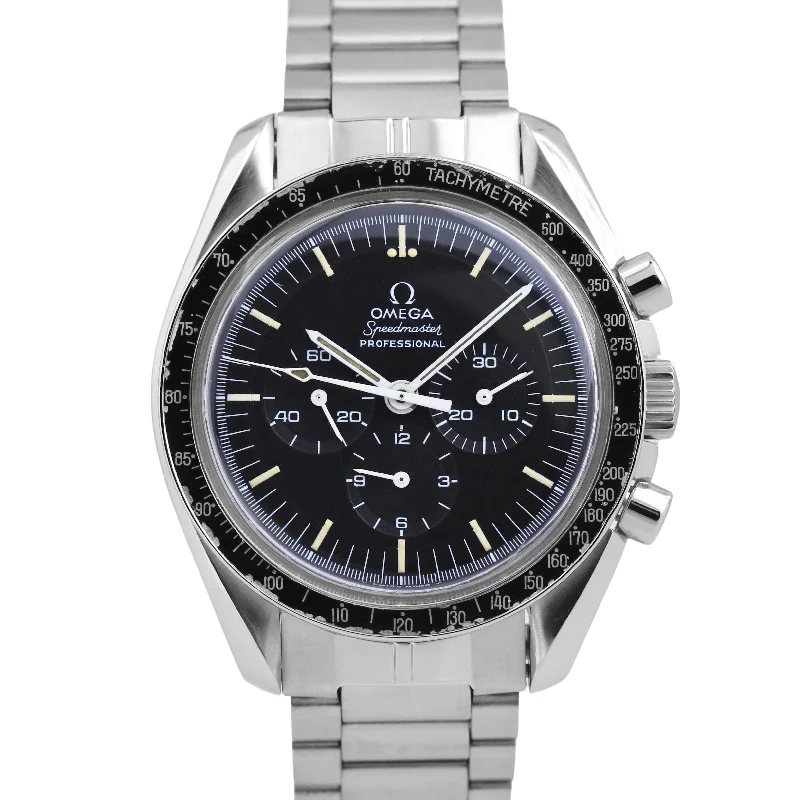 Gold Watches for Men-Omega Speedmaster Professional STRAIGHT WRITING 42mm Steel Moon Watch 145.022