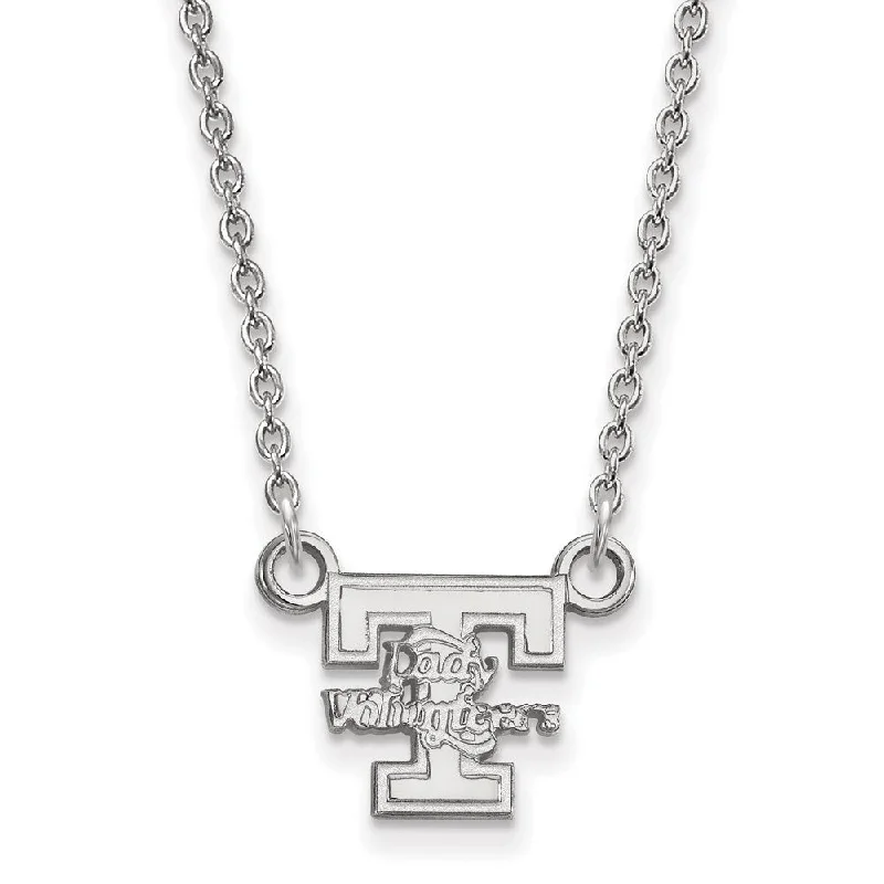 Boho Chic Necklace for Women-14k White Gold U of Tennessee Small Lady Vols Pendant Necklace