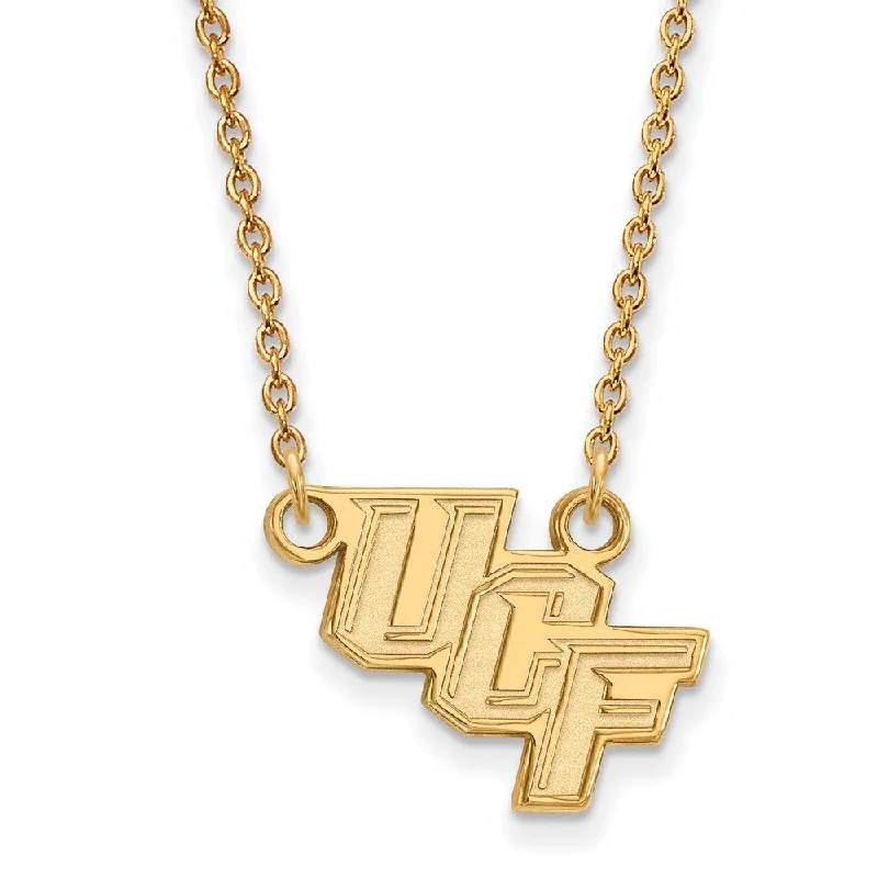 Unique Statement Necklace for Bold Fashion-14k Yellow Gold Central Florida Small Pendant Necklace