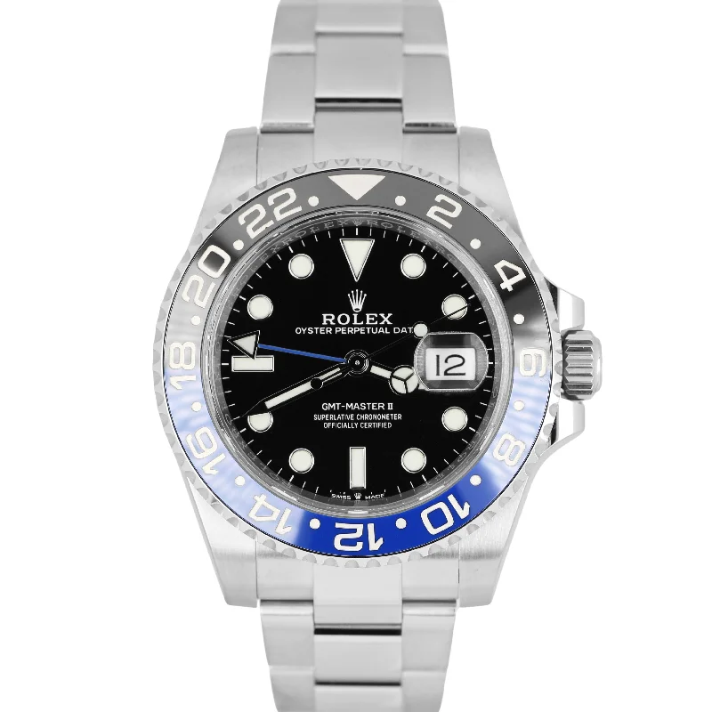 Luxury Watches for Men with Leather Bands-Rolex GMT-Master II Ceramic BATMAN OYSTER BRACELET Black 40mm 126710 BLNR Watch