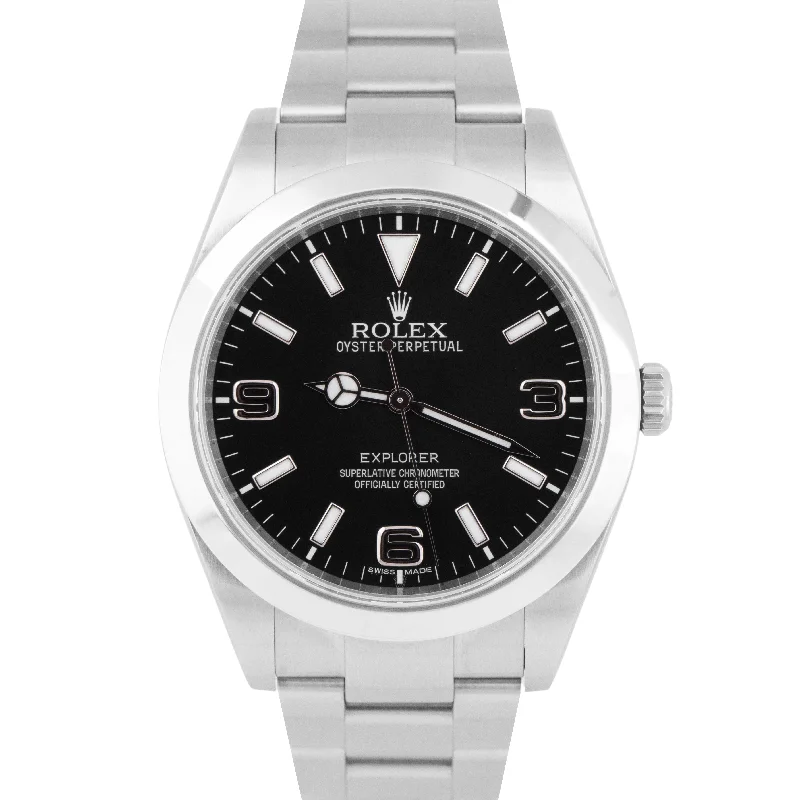 Modern Watches for Young Professionals-MINT Rolex Explorer I Black Stainless Steel 39mm MK1 Automatic Watch 214270