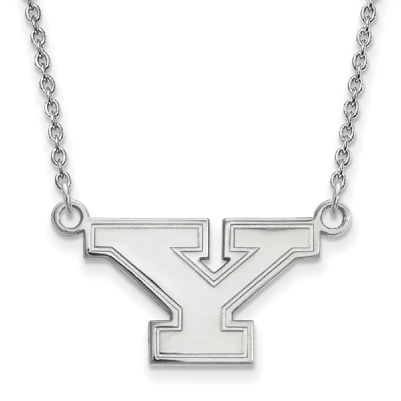 Luxury Crystal Necklace for Glamour-14k White Gold Youngstown State Small Initial Y Necklace, 18 Inch