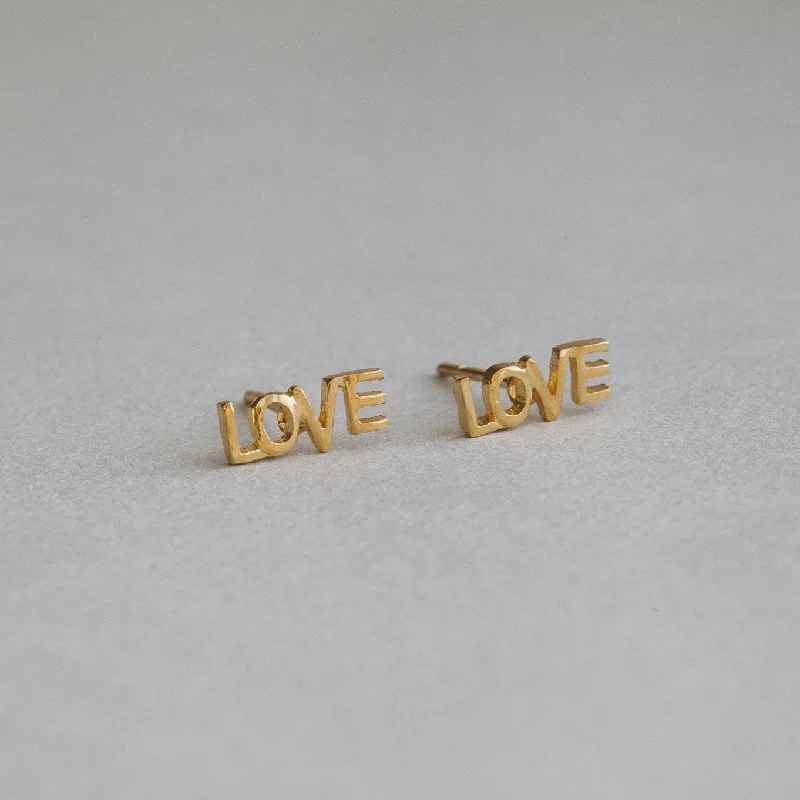 Luxury Earrings for Anniversary-Love Stud Earrings