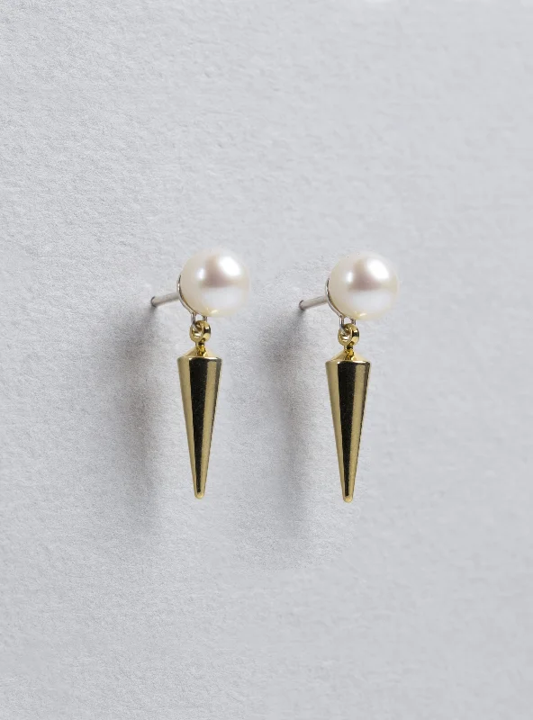 Chic Earrings for Evening Look-Pearl and Spike Stud Earrings