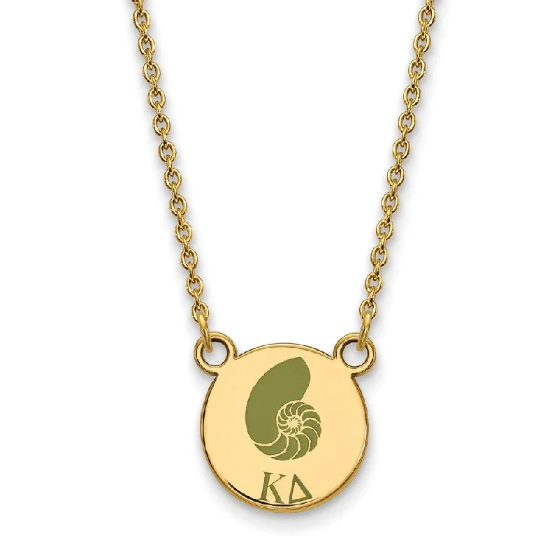 Layered Chain Necklace for Fashionistas-14K Plated Silver Kappa Delta Small Enamel Necklace