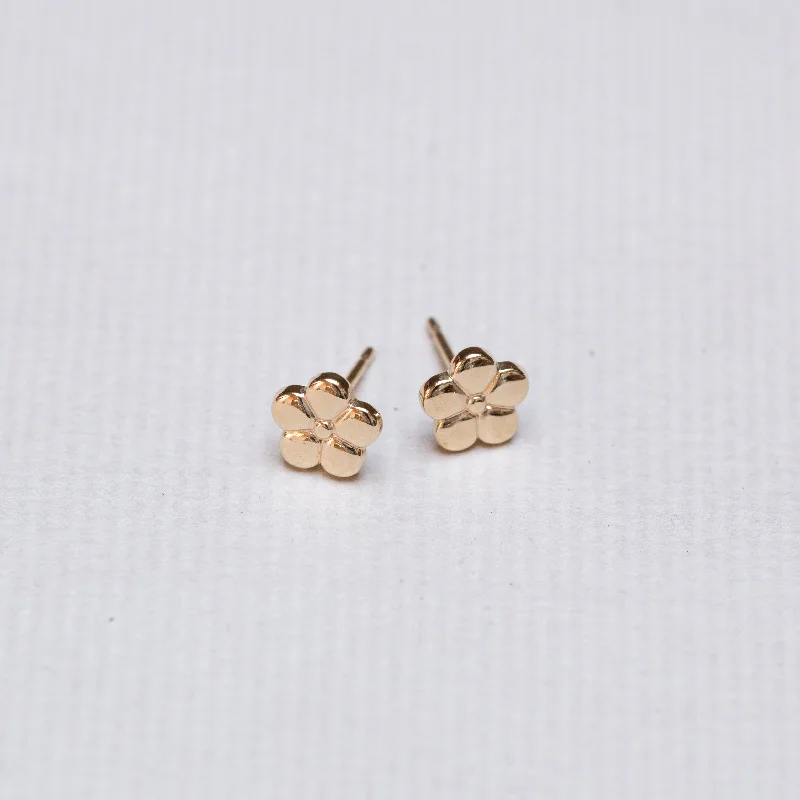 Pearl Stud Earrings for Brides-9ct Gold Cherry Blossom Flower Stud Earrings