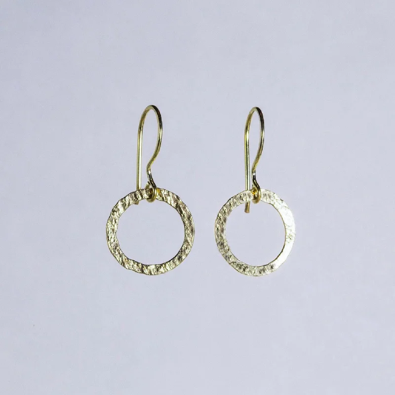 Bold Earrings for Fashionistas-Ines - Textured Circle Drop Earrings