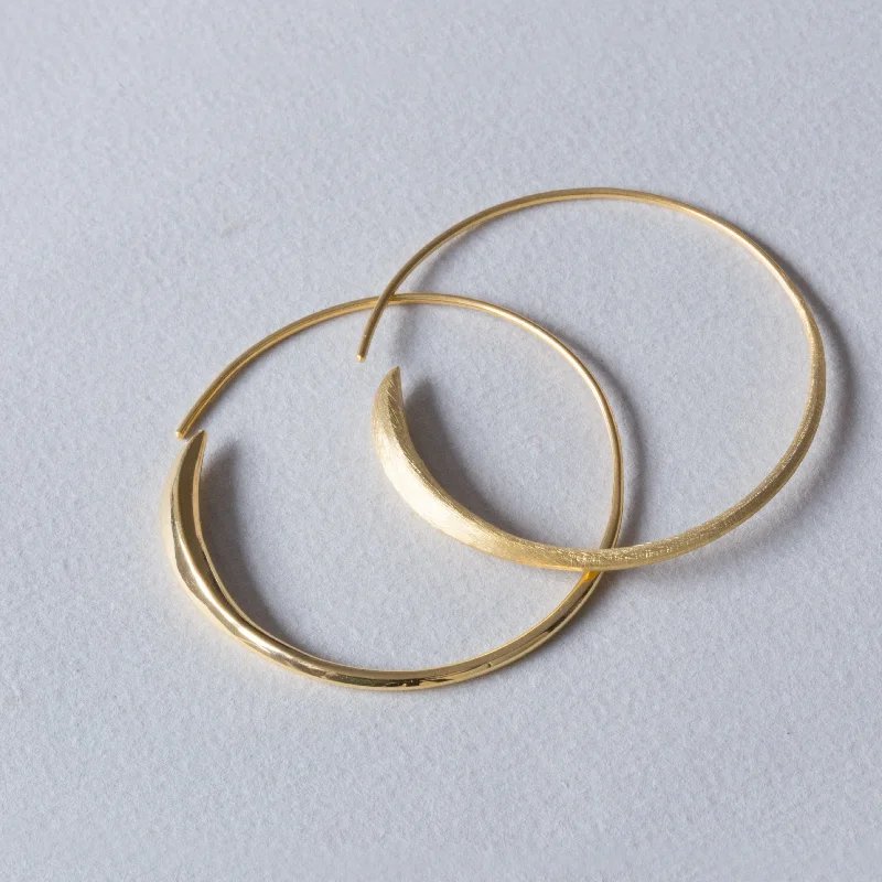 Simple Diamond Earrings-Gold Wrap Over Hoop Earrings