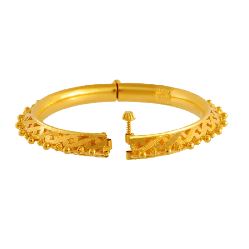 Luxury Gold Bangles for Special Occasions-22KT Yellow Gold Bangle For Women