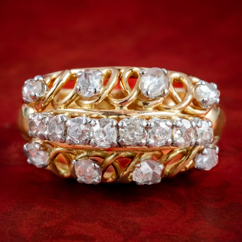 Designer Gold Ring for Engagement-Art Deco French Diamond Boule Cocktail Ring 2ct Diamond