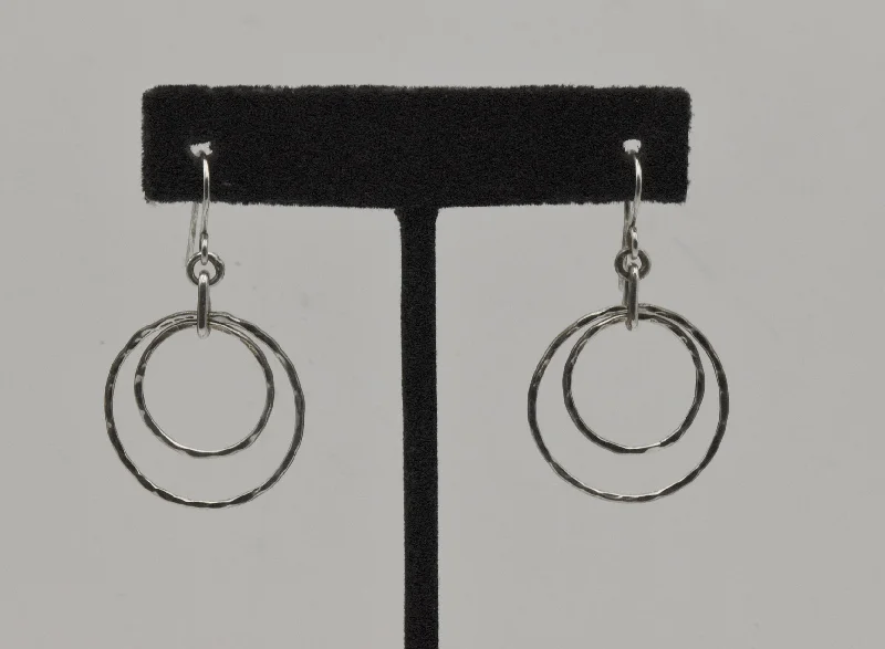 Beautiful Earrings for Fashionable Look-Vintage Handmade Silver Circle Dangle Earrings