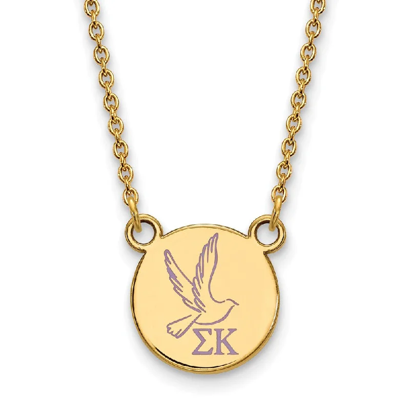 Layered Necklace for Trendy Looks-14K Plated Silver Sigma Kappa Small Enamel Necklace