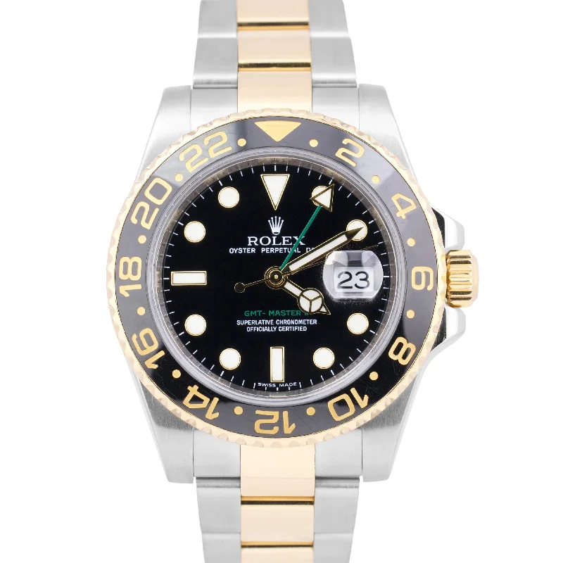 Affordable Stainless Steel Watches for Men-Rolex GMT-Master II 116713 Black Ceramic Two-Tone 18K Yellow Gold Stainless 40mm