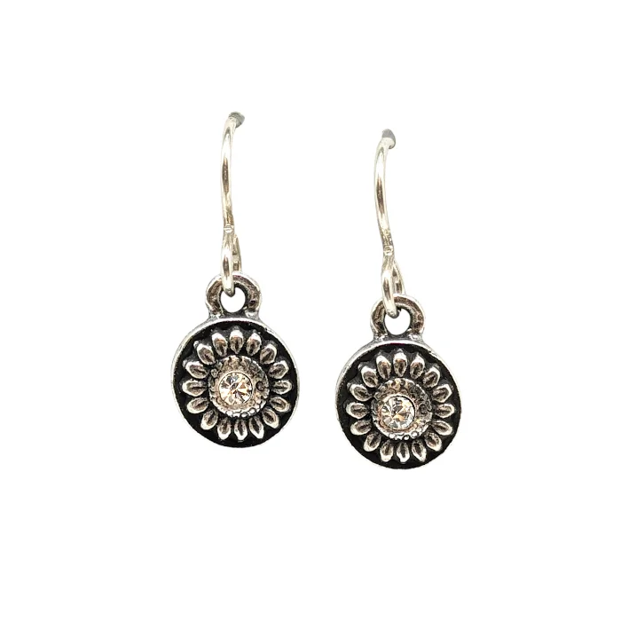 Black Diamond Earrings for Evening Wear-Crystal Sunflower Earrings