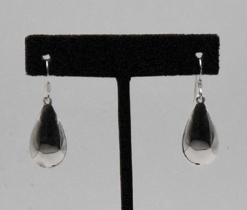 Minimalist Earrings for Every Day-Vintage Sterling Silver Teardrop Dangle Earrings