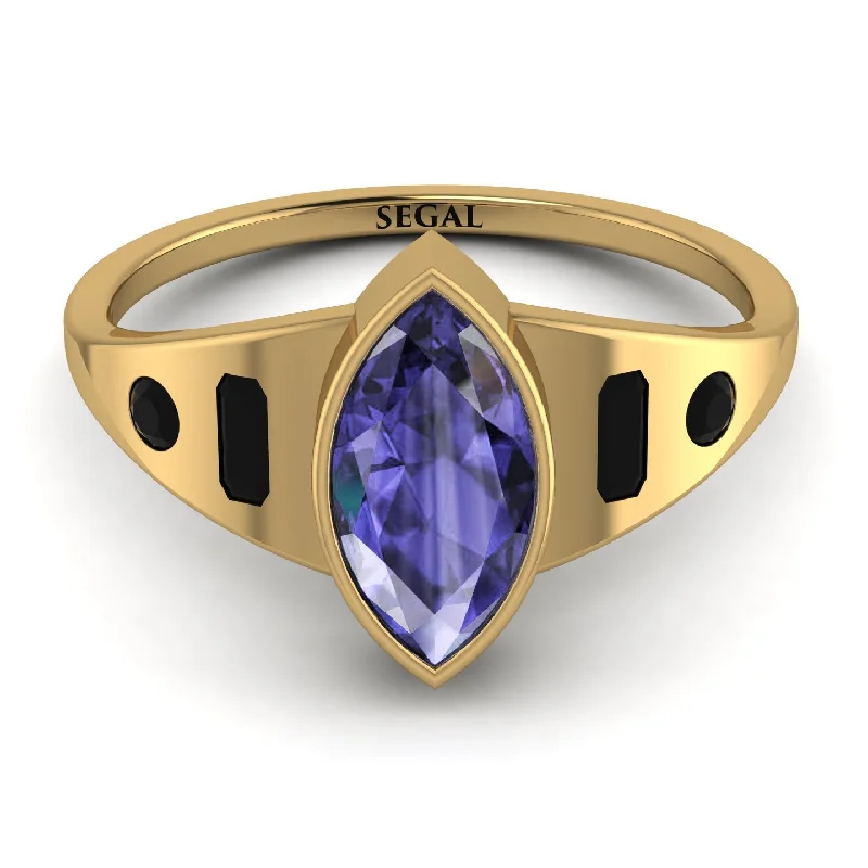 Custom Ring for Proposal-Marquise Bezel Tanzanite Ring - Juliana No. 207