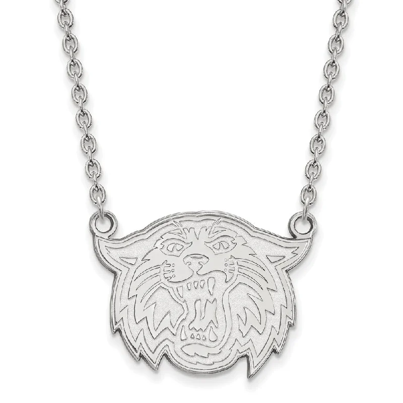 Beautiful Necklace for Evening Party-Sterling Silver Villanova U Large Wildcat Pendant Necklace