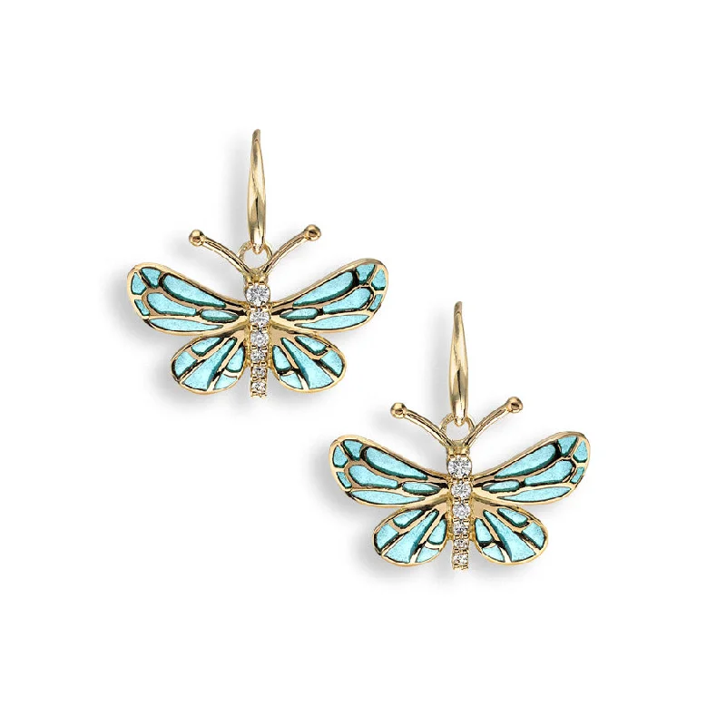 Flower Shaped Earrings-See-through enamel back, Suedette Pouch