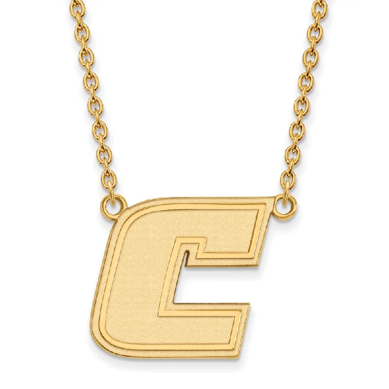 Personalized Gold Necklace for Family-14k Yellow Gold U of Tennessee at Chattanooga LG Initial C Necklace