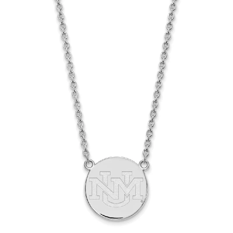 Elegant Chain Necklace for Casual Style-Sterling Silver U of New Mexico Large Pendant Necklace