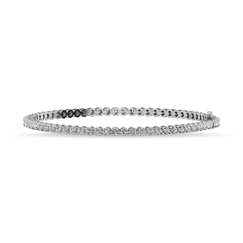 Custom Birthstone Charm Bracelet for Women-Diamond 1 Ct.Tw. 10K White Gold  Tennis Bracelet