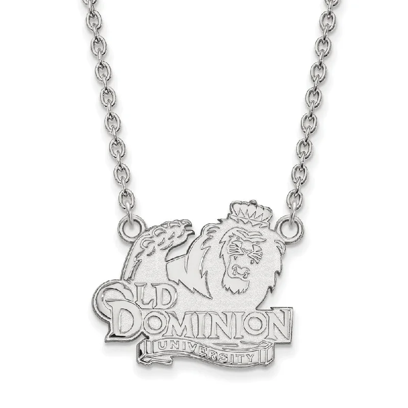 Sparkly Necklace for Fashion Forward Women-Sterling Silver Old Dominion U Large Pendant Necklace