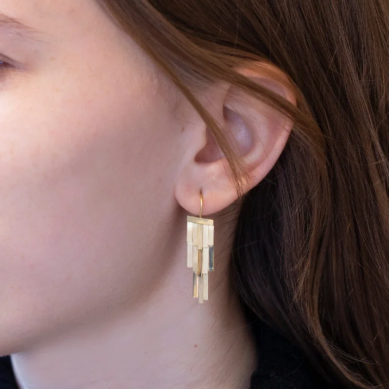 Black Earrings for Evening Wear-18ct Gold Rainfall Earrings