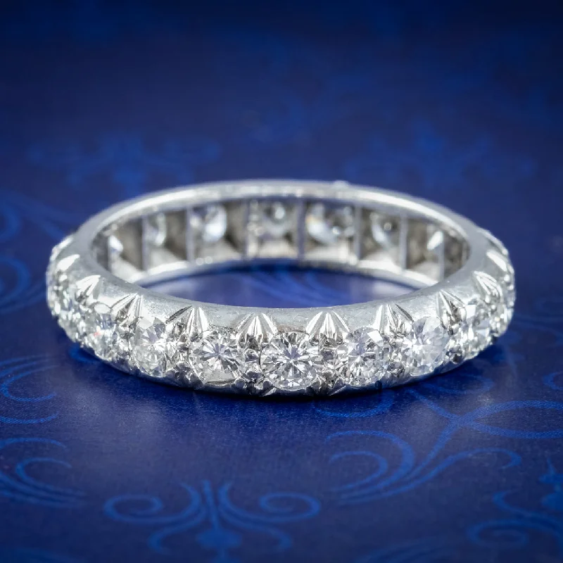 Matching Wedding Rings for Couples-Antique Edwardian Diamond Full Eternity Ring 3ct Total