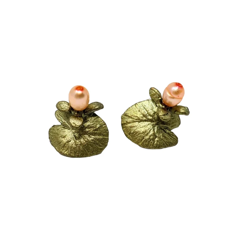 Beautiful Stud Earrings for Women-Water Lilies Post Earrings by Michael Michaud